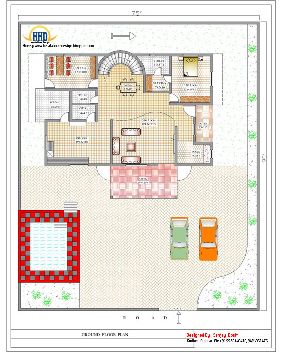Duplex House Ground Floor Plan - 392 Sq M (4217 Sq. Ft.) - February 2012