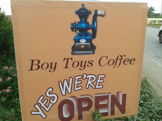 ป้ายร้านกาแฟ Boy Toys Coffee
