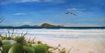 Pintura a óleo - Praia do Pontal - Obras de Rafael Mussel