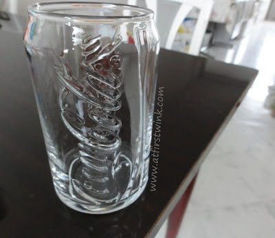 coca cola can shaped glass
