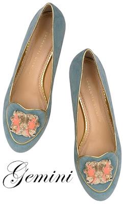 Charlotte Olympia Gemini Suede Flats Cosmic Collection