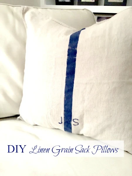 How to DIY Grain Sack Pillow Covers www.homeroad.net