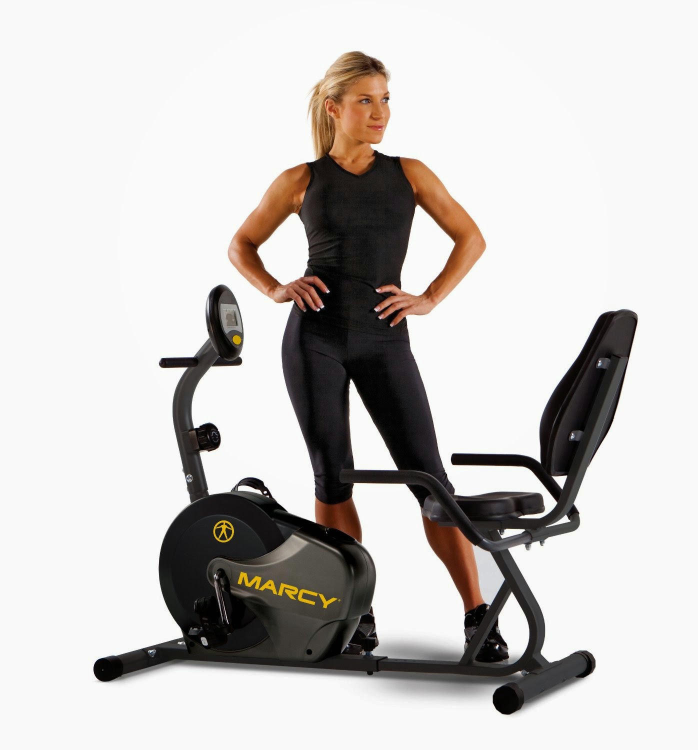 Marcy NS 716R Recumbent Magnetic Exercise Bike, review, 8 levels of magnetic resistance, lumbar support seat, computer displays workout stats time, distance, speed, calories burned