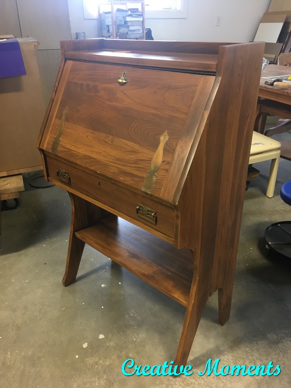 Antique Secretary Desk in Lamp White