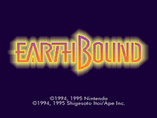 The title screen of EarthBound.