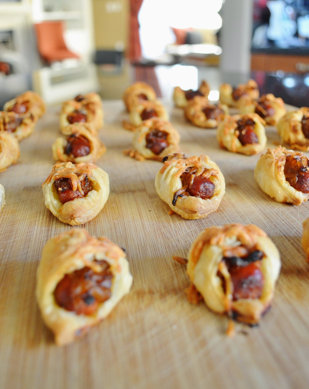 ...with a lil' twist Mini Puff Pastry Hot Dogs