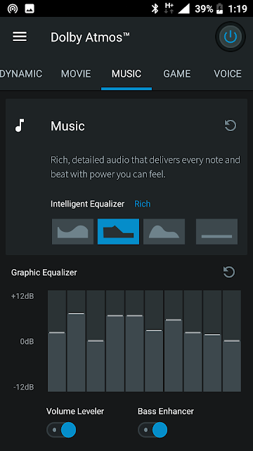 Dolby Atmos Music settings