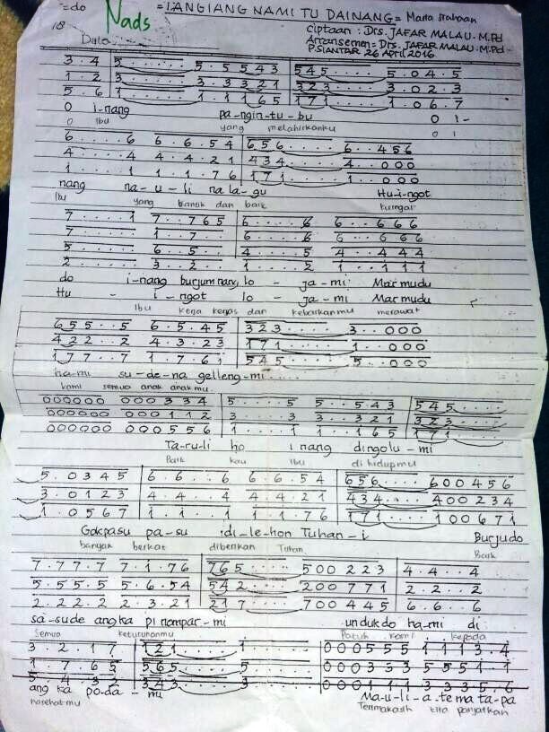 LIRIK LAGU BATAK : TANGIANG NAMI TU DAINANG | KUMPULAN LIRIK LAGU BATAK