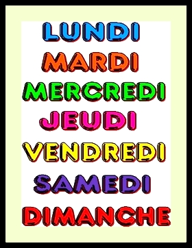 Les jours de la semaine