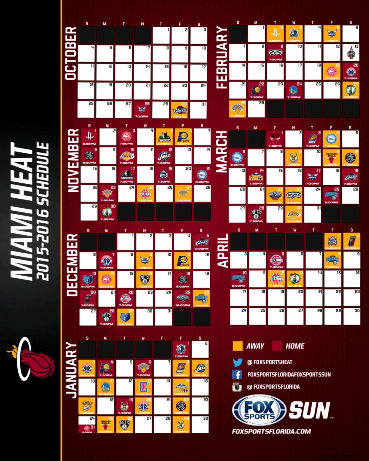 Miami Heat Schedule 2023-2024 | 2023 Calendar
