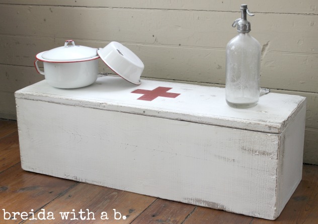 red cross crate, by breida with a b., featured on Funky Junk Interiors