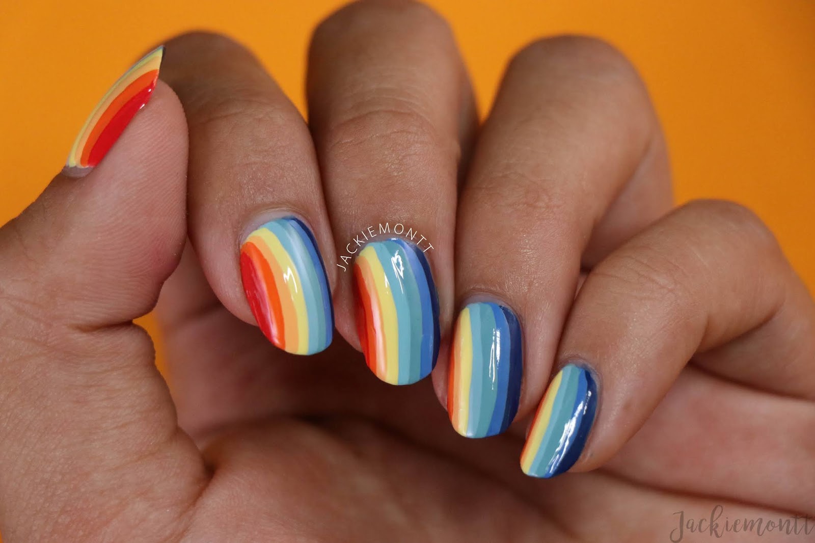 ehmkay nails: Reflective Rainbow Nail Art with KBShimmer