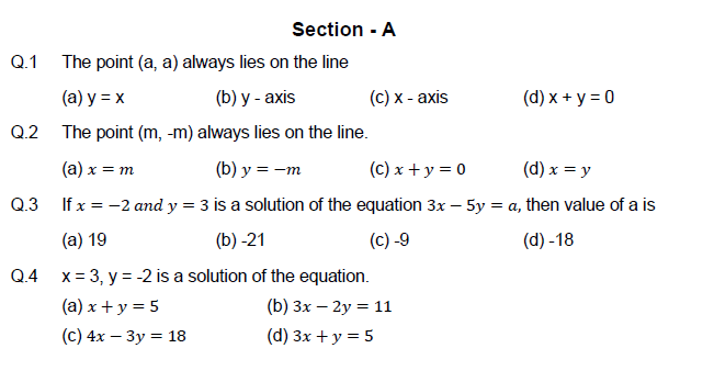 linear equation in two variables,class 9 ,maths, value of x,value of y,graph,straight line,