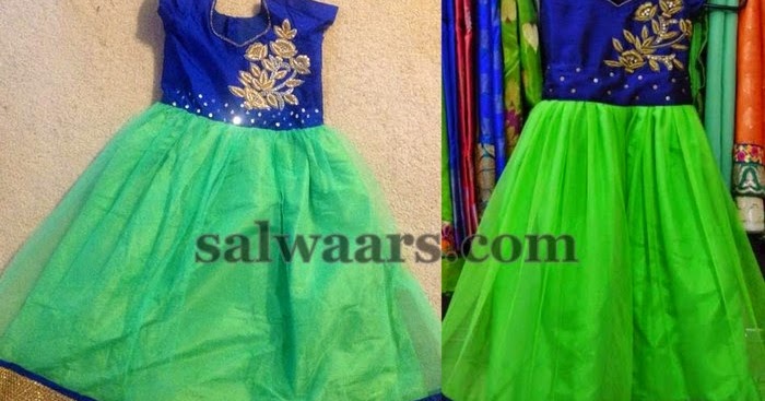 long frock in green colour