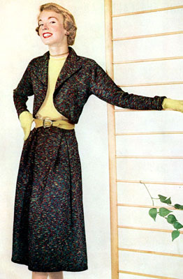 The Vintage Pattern Files : Free 1950's Knitting Pattern - Town and Country Bolero Suit