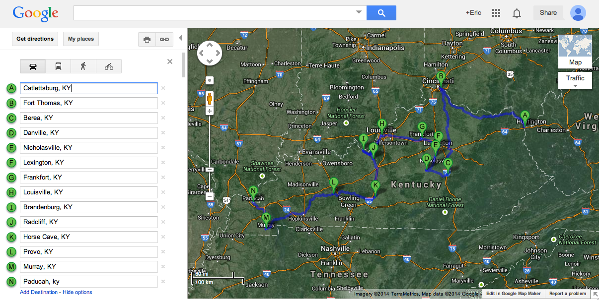 https://maps.google.com/maps?saddr=Catlettsburg,+KY&daddr=Fort+Thomas,+KY+to:Berea,+KY+to:Danville,+KY+to:Nicholasville,+KY+to:Lexington,+KY+to:Frankfort,+KY+to:Louisville,+KY+to:Brandenburg,+KY+to:Radcliff,+KY+to:Horse+Cave,+KY+to:Provo,+KY+to:Murray,+KY+to:Paducah,+ky&hl=en&sll=37.753344,-85.473633&sspn=4.750627,9.140625&geocode=FcQCSgIdC54T-yknYXCTedxFiDG3ATaEQG5Cpg%3BFfU8VAIdRXD3-ikz8NzhwrFBiDF3__ygxitRTQ%3BFbZAPQIdfr35-il5tWChiuFCiDFyZiaywvEt0w%3BFUFtPgIdtnry-il7vxl2d5pCiDGqpMOtXQVLSg%3BFToDQgIdvIT1-ikflK2Dvl9CiDGvvDT7Qja21g%3BFQh0RAIdXJP2-ikl65zMKURCiDHdT4yQQYPwhA%3BFUrmRgIdvO_w-inJUxmLTHNCiDFcQmeIoBhkUw%3BFXmwRwIdCG7j-ikR1VuzGgtpiDEy_XEgKLTT1A%3BFW_RQwIduijd-il1sgFN-StpiDE048dRpyQxWA%3BFdplQQIdNoXg-inzNAMz8t1oiDGgSUw6sx4OBw%3BFWhQNwIdGirh-ilDtIuntCFmiDFS5rcuYIkdOQ%3BFc0hOAId2xrT-ikB3PbdyYBliDFDVmZwqUeIIw%3BFR2hLgIdd2y8-in3bFh7mFJ6iDF4wwRmQna6aw%3BFf3YNQIdEBK4-inDhS_RYBB6iDEluQyFUEzCHQ&oq=nicholasville&t=h&dirflg=h&mra=ps&z=7
