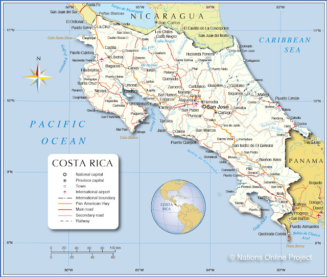 Mapa da Costa Rica