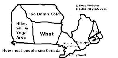 Cartoon Map of Canada (How Most People See Canada) by RoseWrites 2015