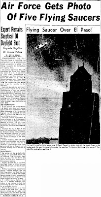 Air Force Gets Photo of Five Flying Saucers - El Paso Herald - Post 7-30-1952