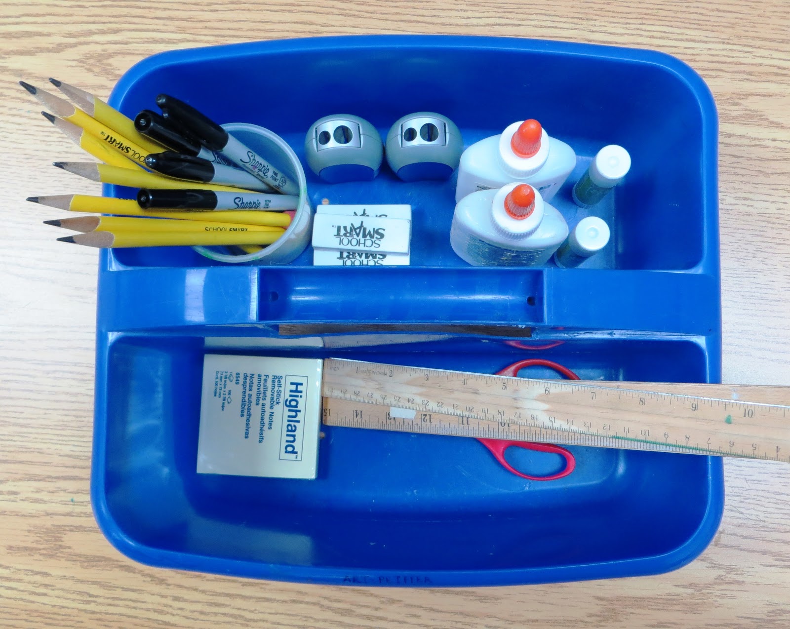 Friends School Art Organizing our Art Bins!