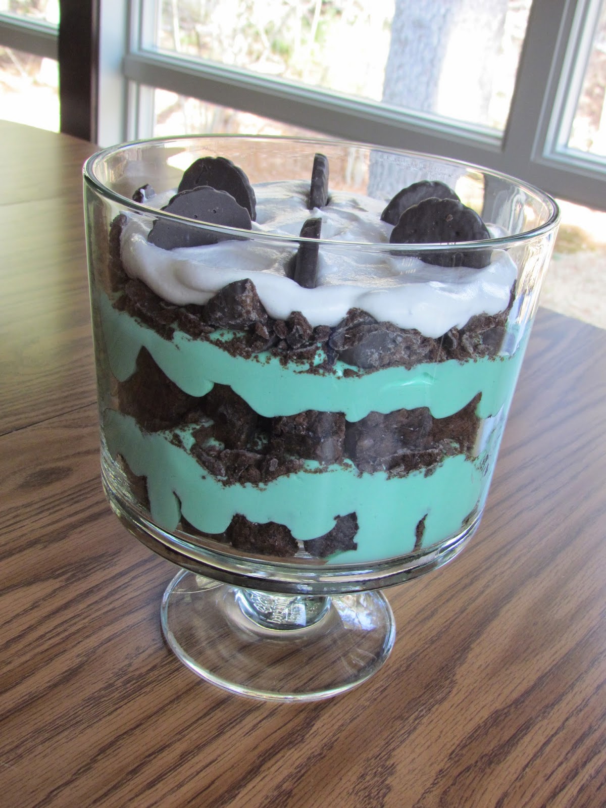 The Husker Family St. Patrick's Day Sweets (Thin Mint Brownie Trifle