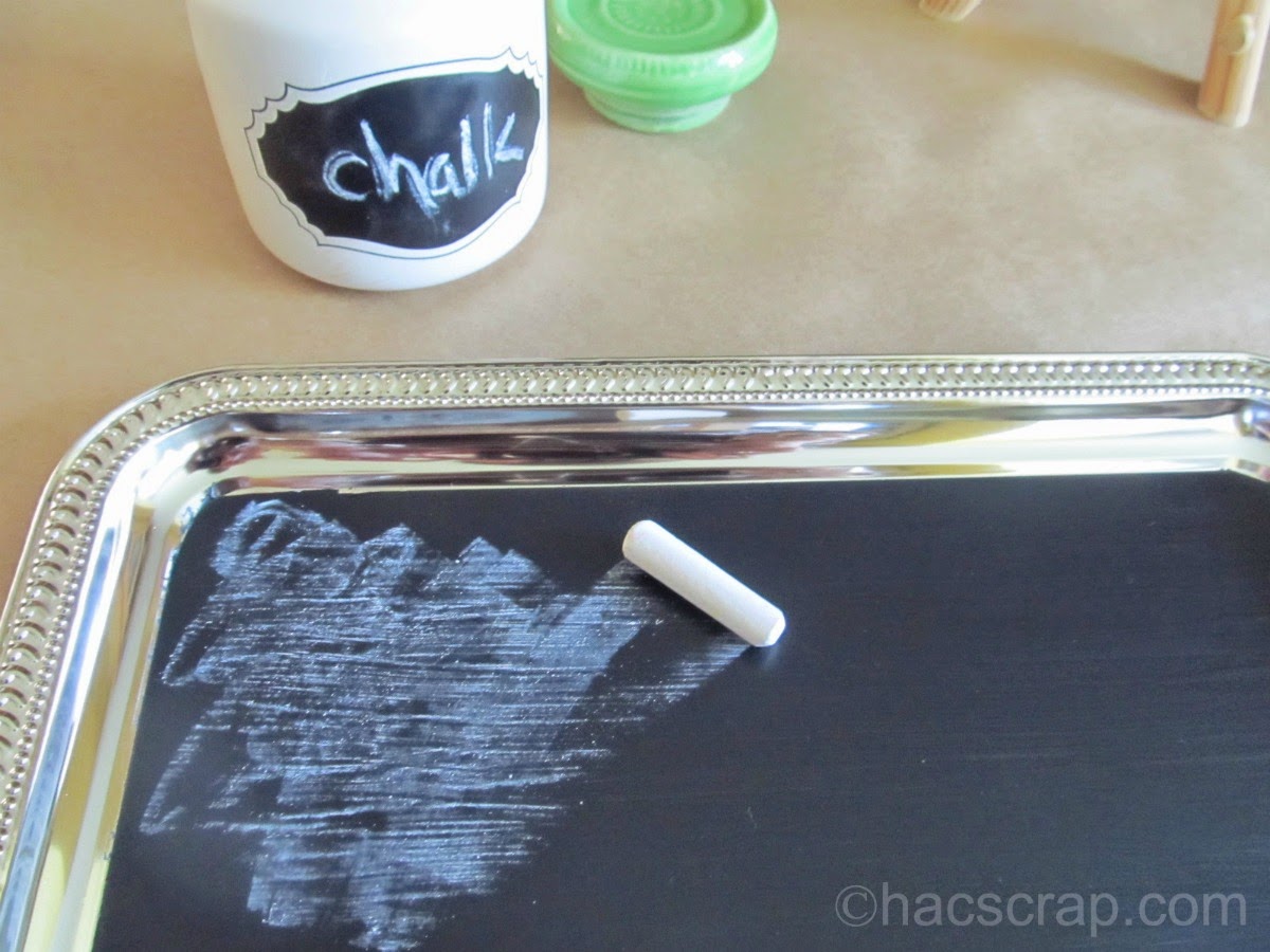 DIY Chalkboard Tray Curing