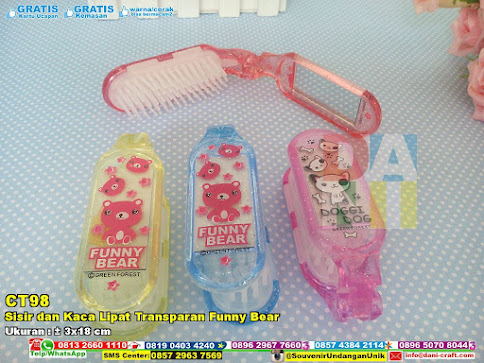 Sisir Dan Kaca Lipat Transparan Souvenir sisir dan kaca lipat transparan souvenir