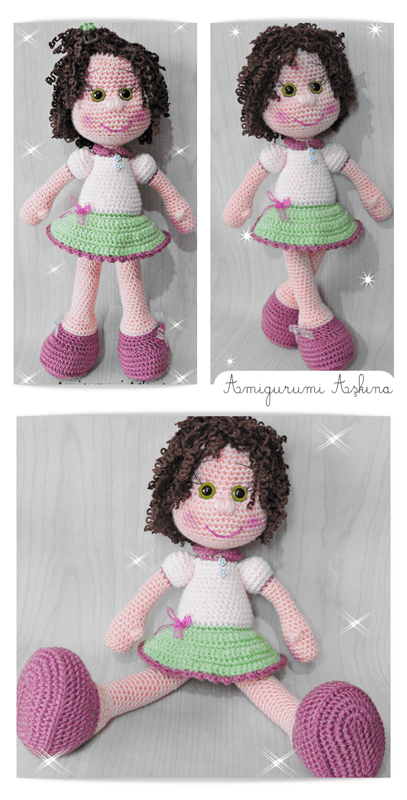 Amigurumi Kıvırcık Saçlı Kız Yapılışı Amigurumi Kıvırcık Saçlı Kız Yapılışı