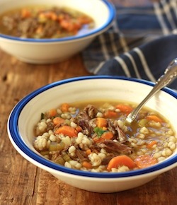 Beef Barley Vegetable Soup with Asian Flavor