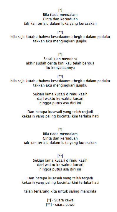 Lirik Lagu Dangdut Kandas