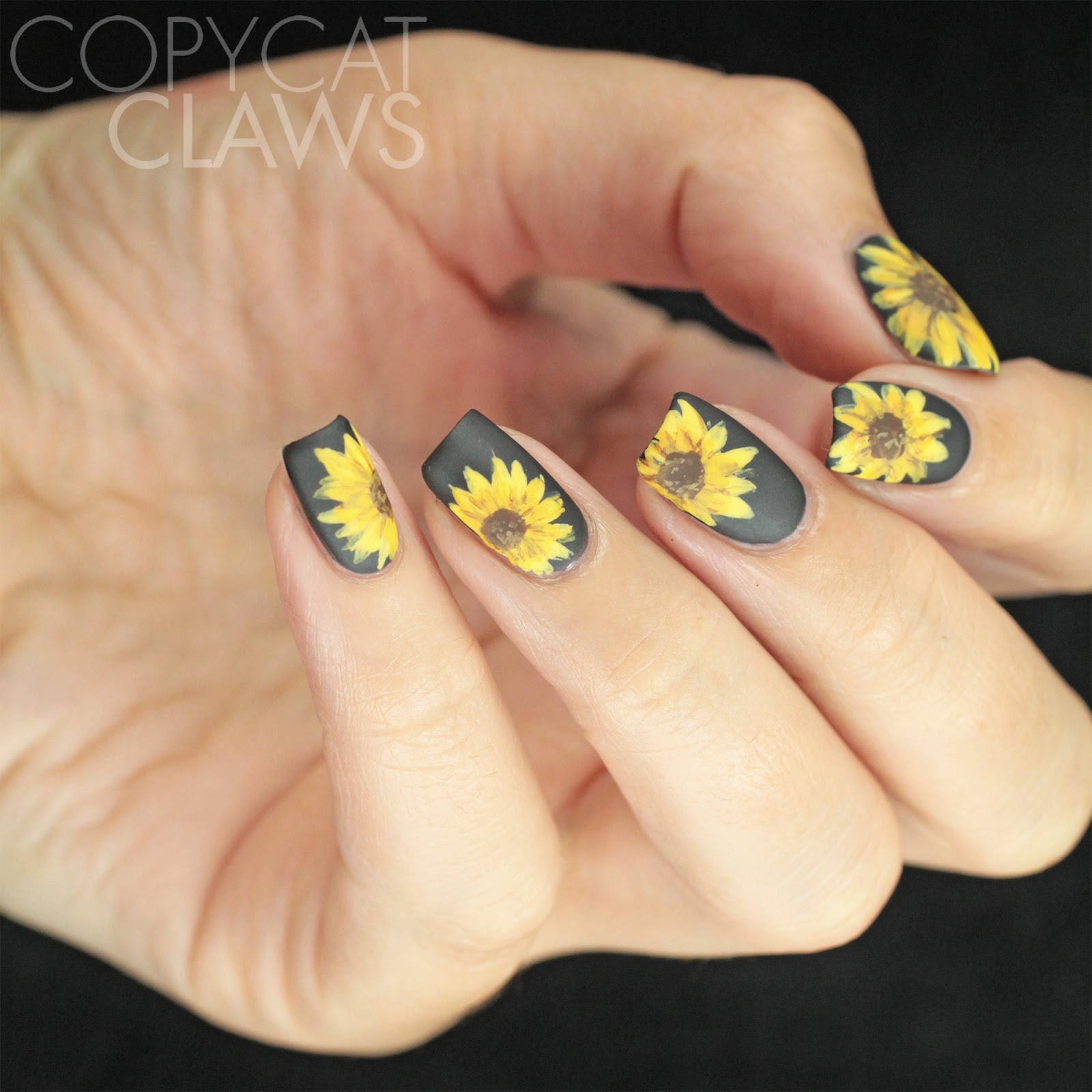 Copycat Claws Nail Crazies Unite Sunflowers