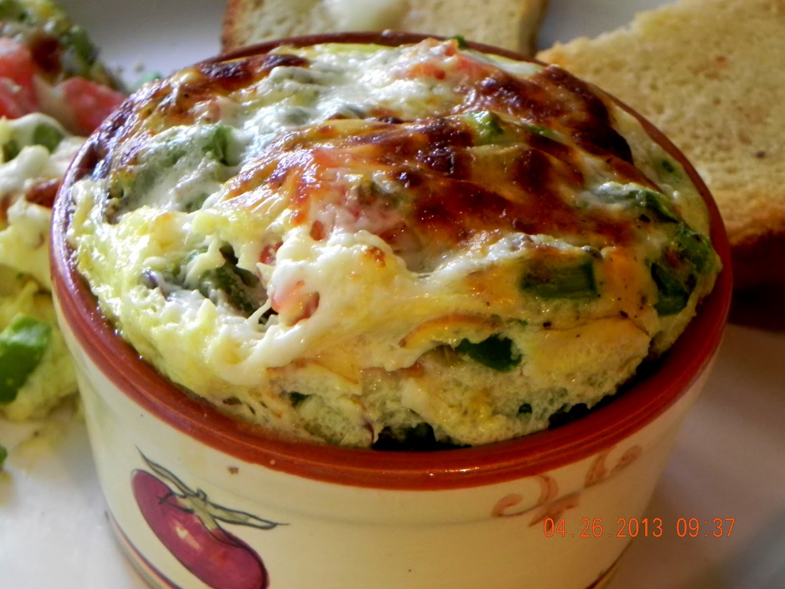 beyond foods: BAKED EGGS FOR BRUNCH (CHEESY ASPARAGUS QUICHE)