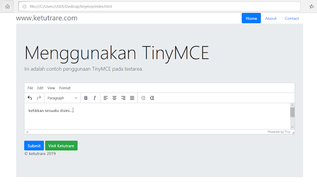 Cara Menggunakan TinyMCE dan Bootstrap