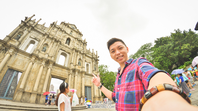 A selfie with the only wall left at Ruins of St. Paul's Cathedral