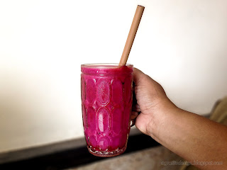 A Glass Of Juice Drink Of Dragon Fruit Or Hylocereus Undatus