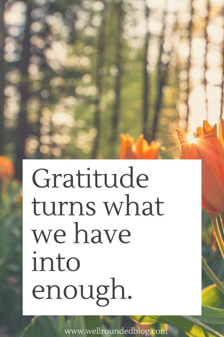 Gratitude turns what we have into enough. 