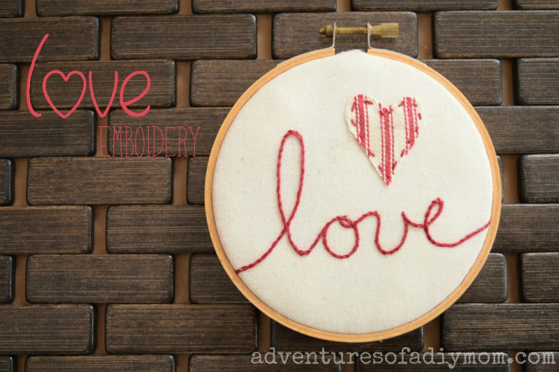Embroidery Hoop Love Art Using the Stem Stitch - Adventures of a