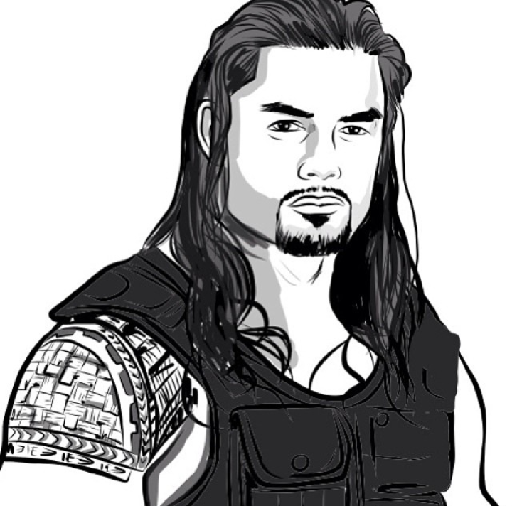 Simple Roman Reigns Sketch Drawing for Adult