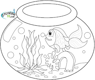 goldfish in bowl coloring pages