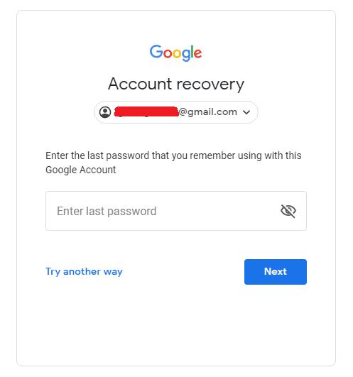 recovery gmail dengan memasukkan password gmail terakhir 