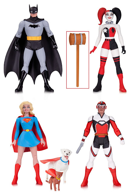 DC Comics Darwyn Cooke Designer Series Wave 1 Action Figures - Batman, Harley Quinn, Supergirl (with Krypto & Streaky the Supercat) & Adam Strange