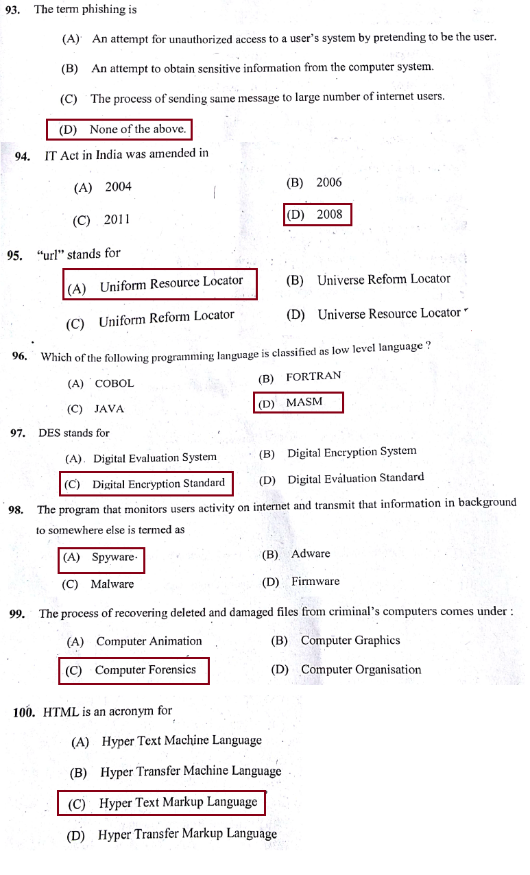 Junior Assistant / Assistant Grade II / Assistant Information Officer