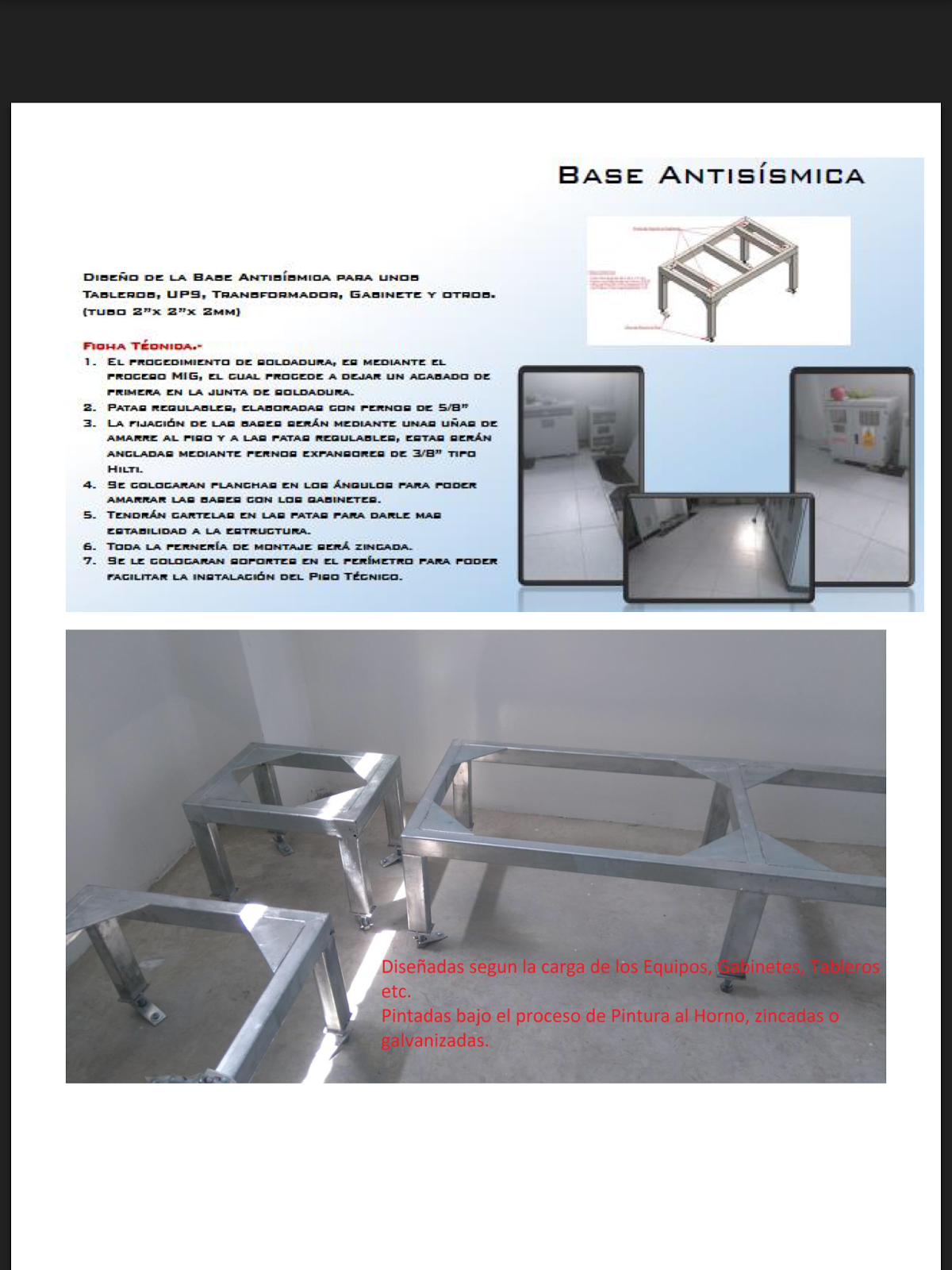 ACCESORIOS DE PISO TECNICO