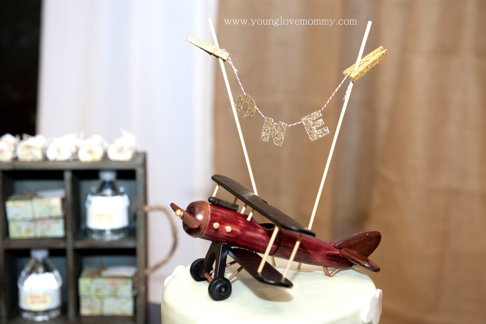 Vintage Airplane Party airplane cake topper