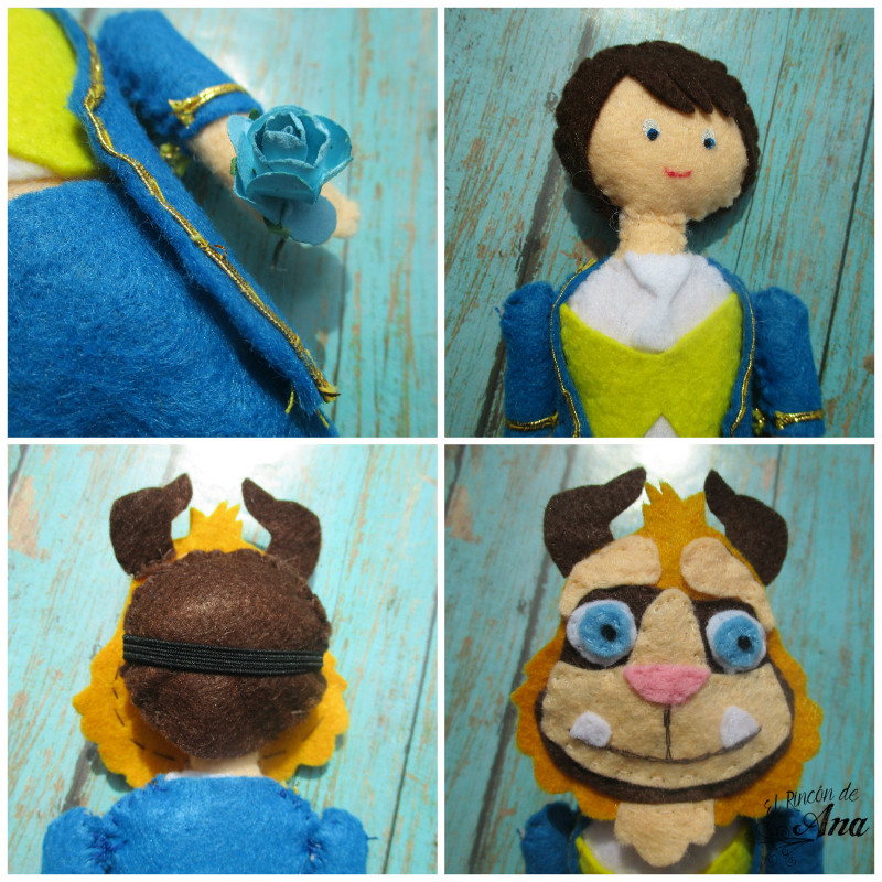 Muñeco de la Bestia hecho con fieltro