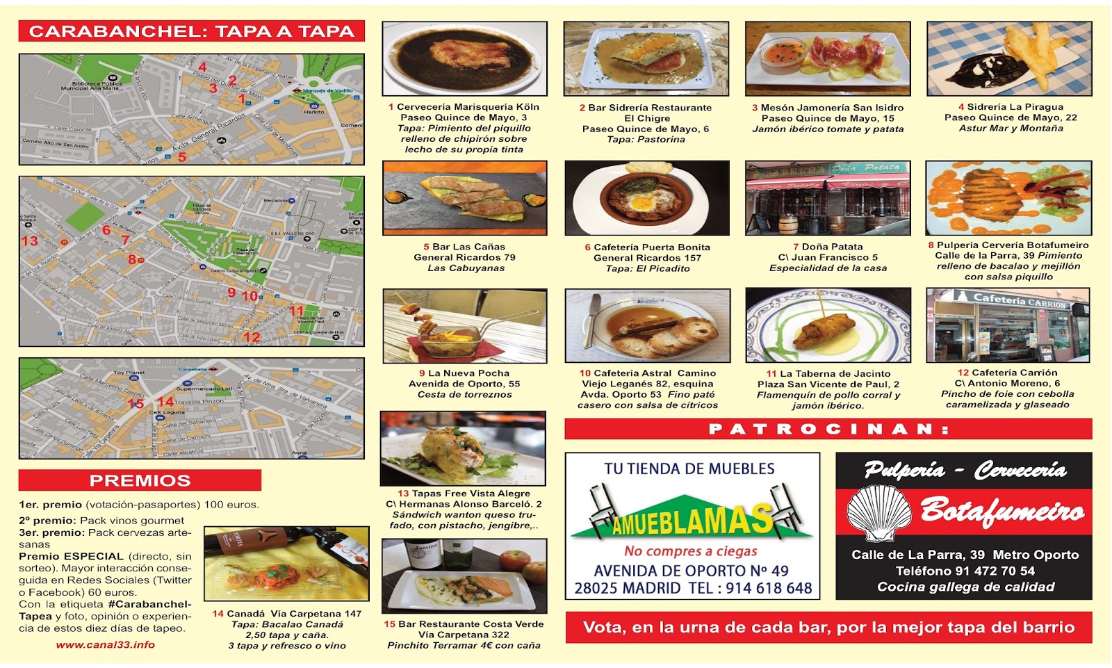 CARABANCHEL TAPA A TAPA Ruta gastronómica por 15 bares y restaurantes sin salir del barrio CARABANCHEL TAPA A TAPA Ruta gastronómica por 15 bares y restaurantes sin salir del barrio