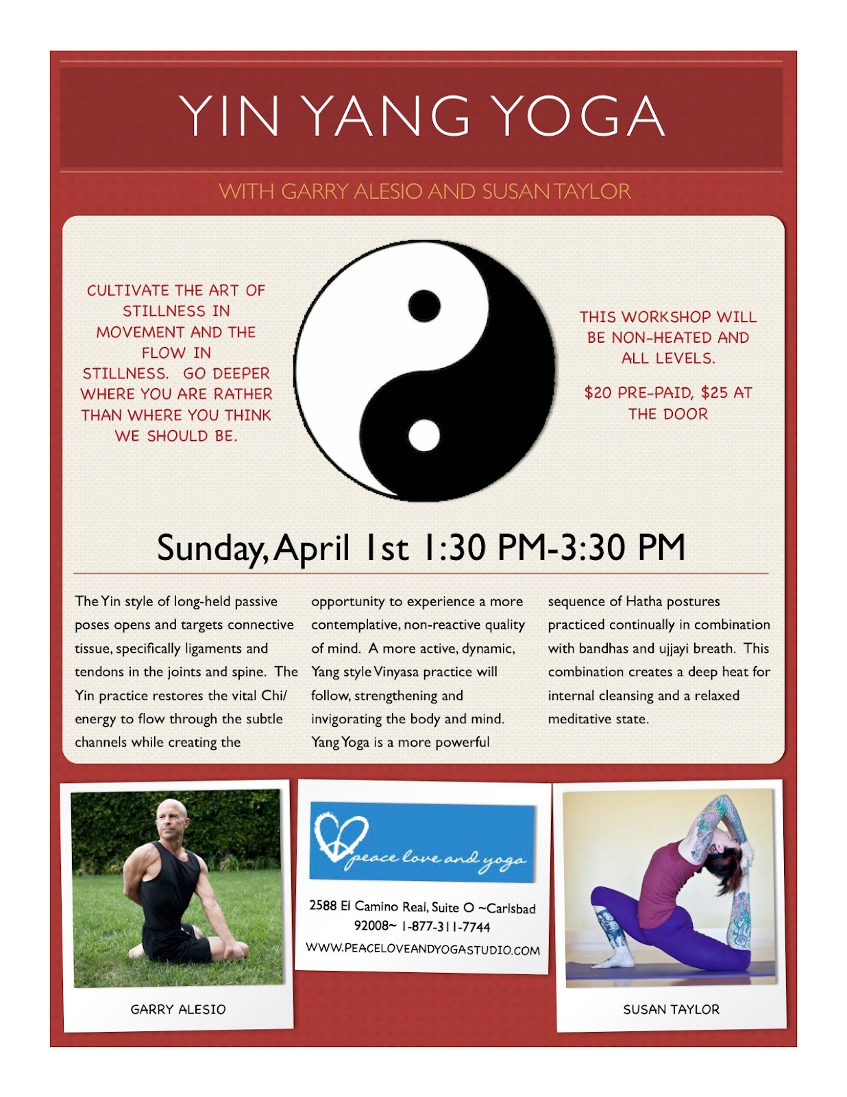 Get Inspired Yoga With Garry Alesio A Yin/Yang Yoga Sunday