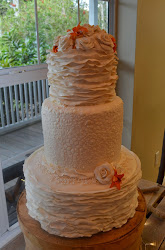 cake sweet rustic lace ruffle grooms chocolate tier caramel amber