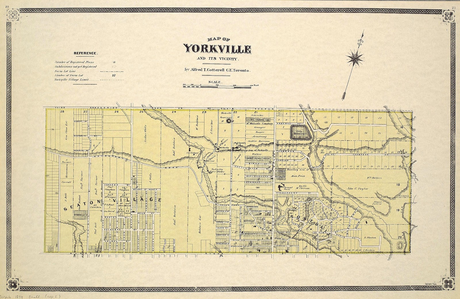 Historical Maps of Toronto 1852 Liddy [I]ncorporated Village of