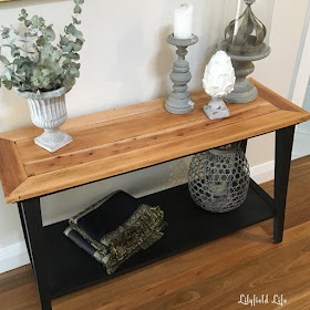 Modern timber console painted jet black chalk paint by Lilyfield Life